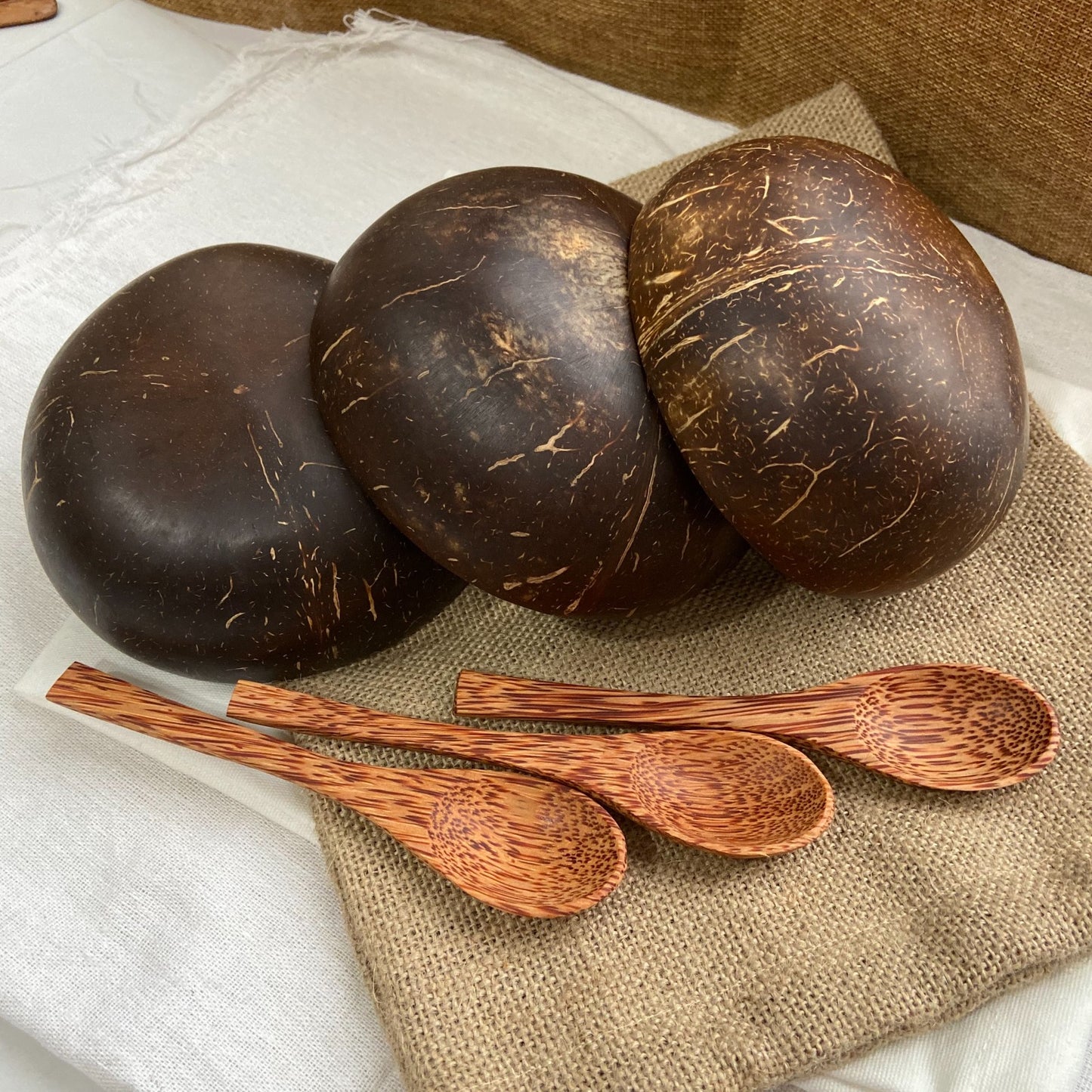 Authentic Coconut Shell Cup, waterproofed, biodegradable, coconut shell