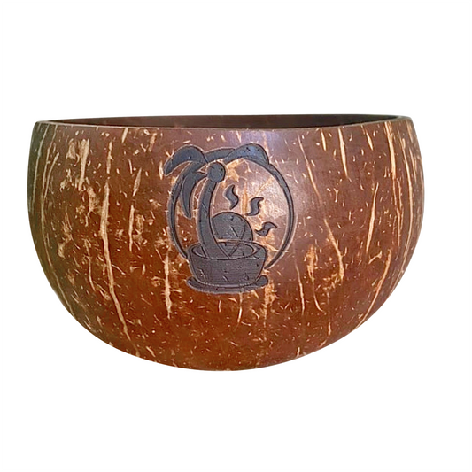 Authentic Coconut Shell Cup, waterproofed, biodegradable, coconut shell